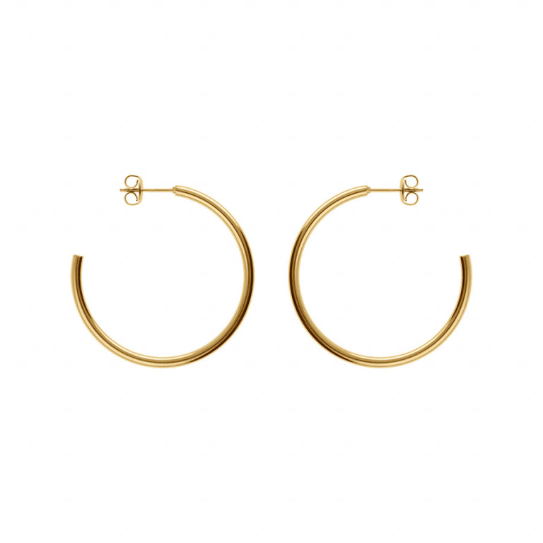 Brincos de Argola Circular – Aço Dourado | Azuline