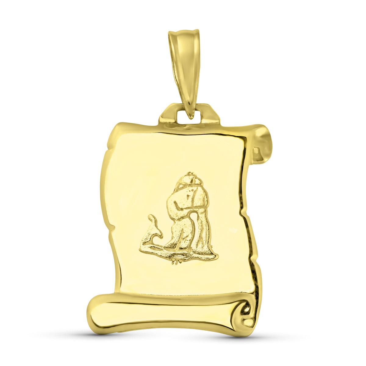 Aquarius Horoscope Scroll i 18K gult gull