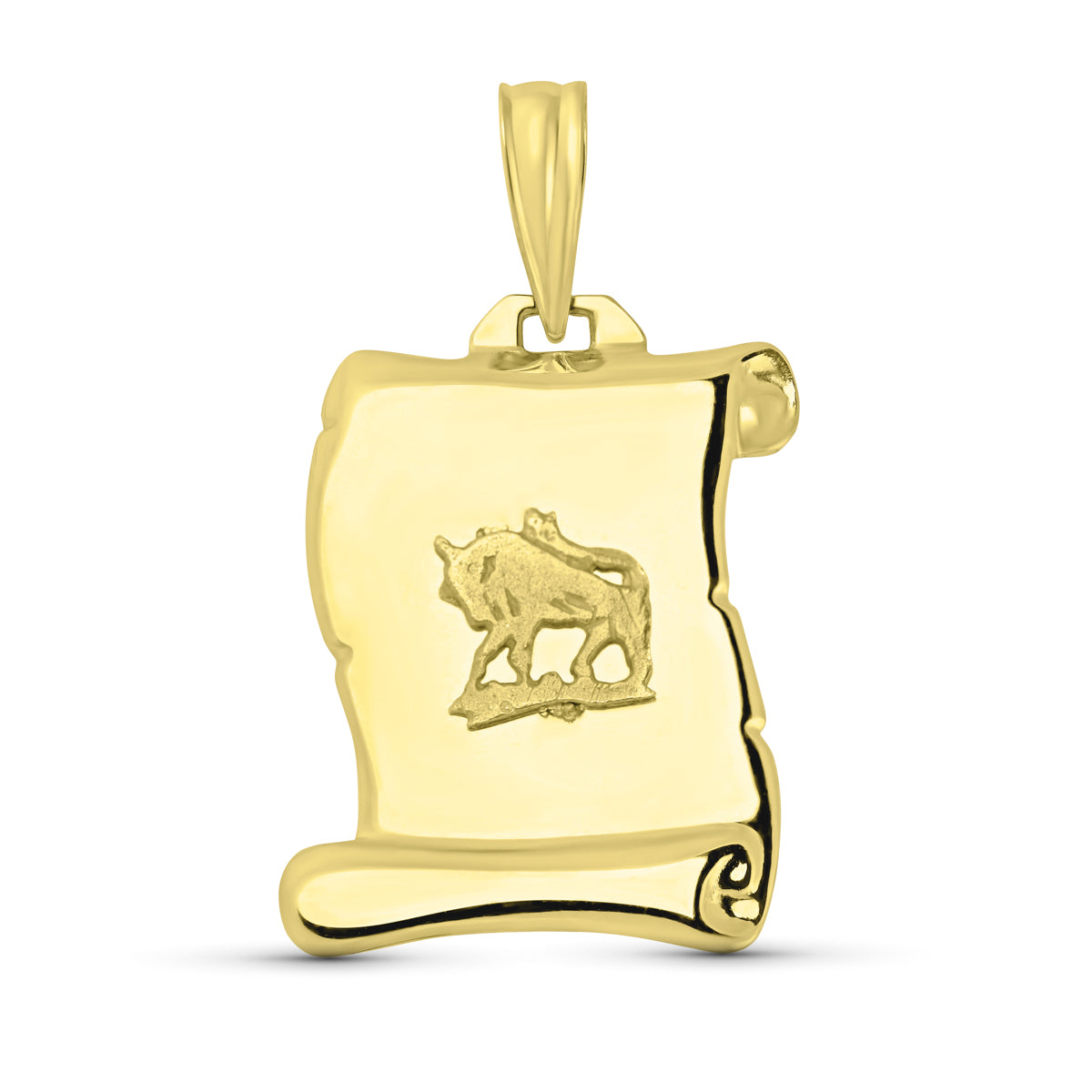 Tyren Horoskop i 18K gult guld pergament