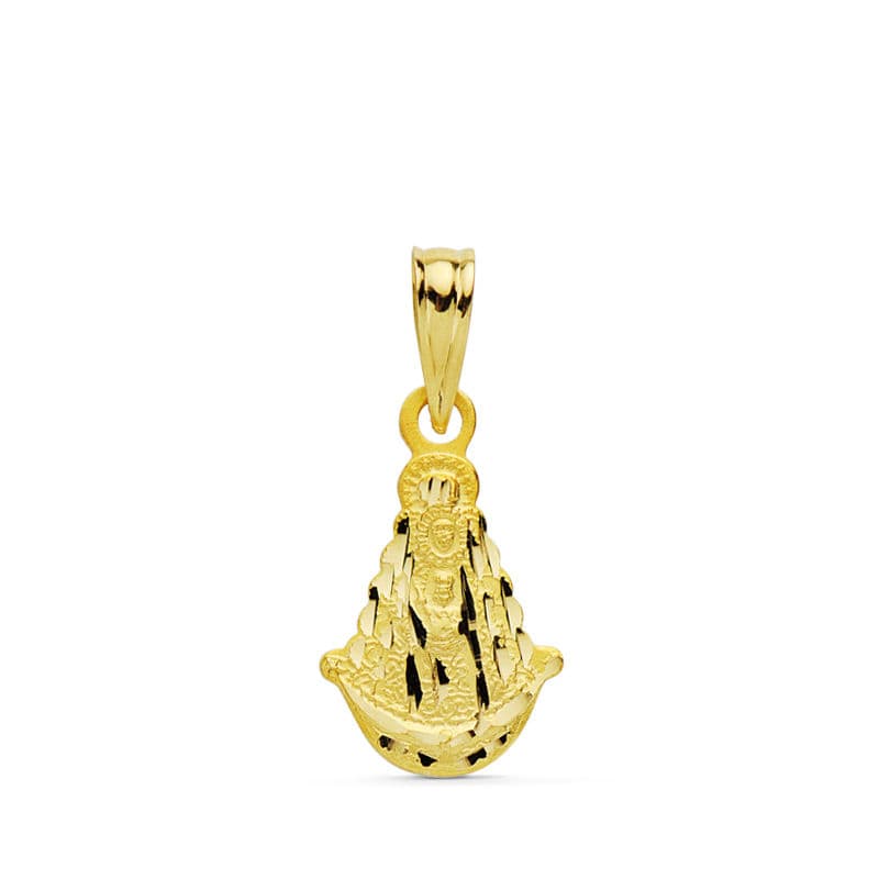 Médaille Or Jaune 18K Vierge Del Rocio Silhouette 15X10 mm