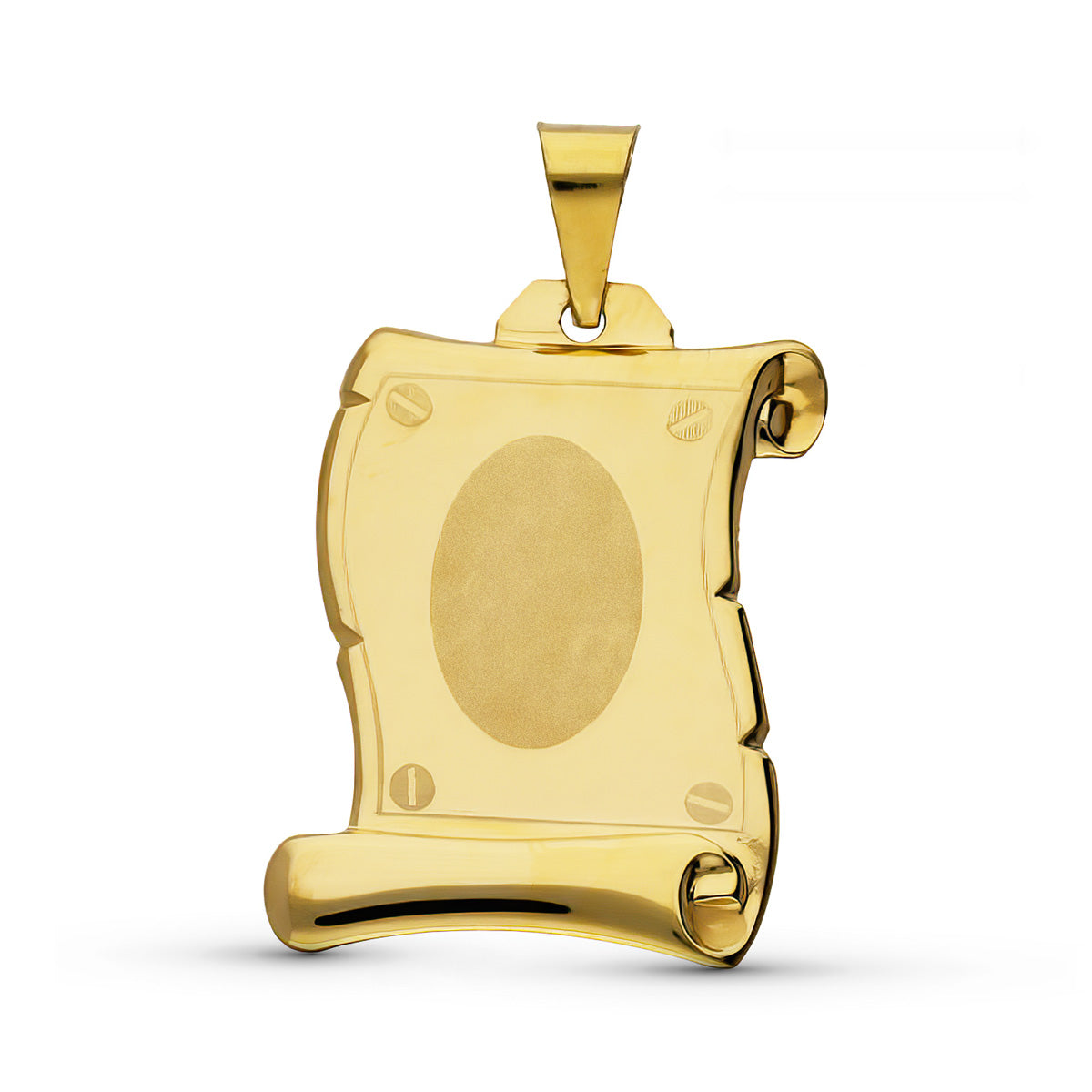 Pergamentbladshänge 18K gult guld 28X20 mm