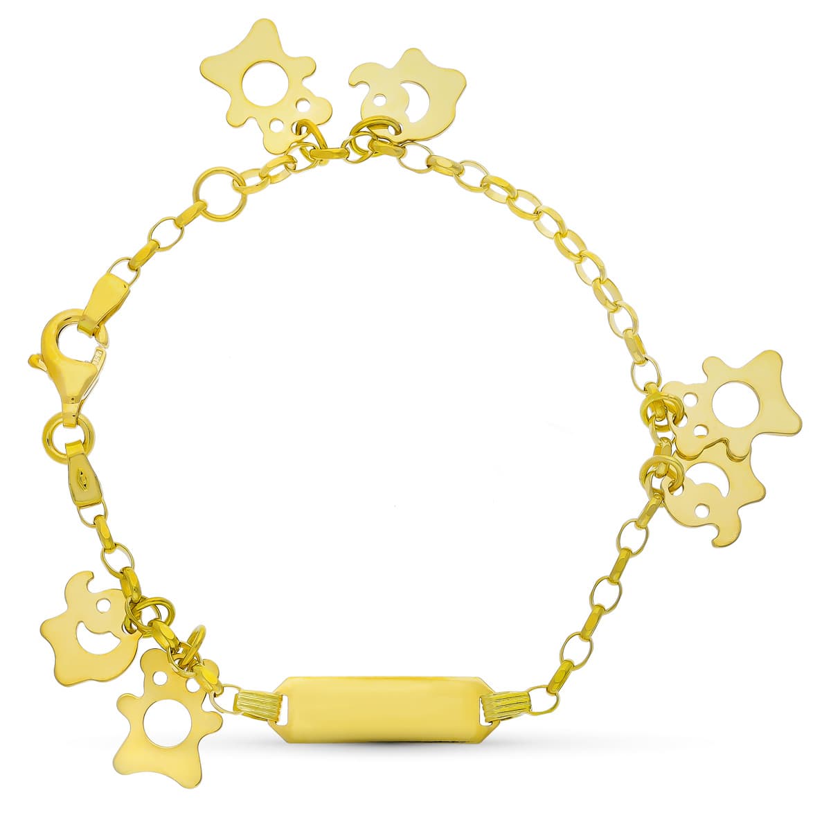 18K gult gull kantstensfigurer 14 Cm 2 mm