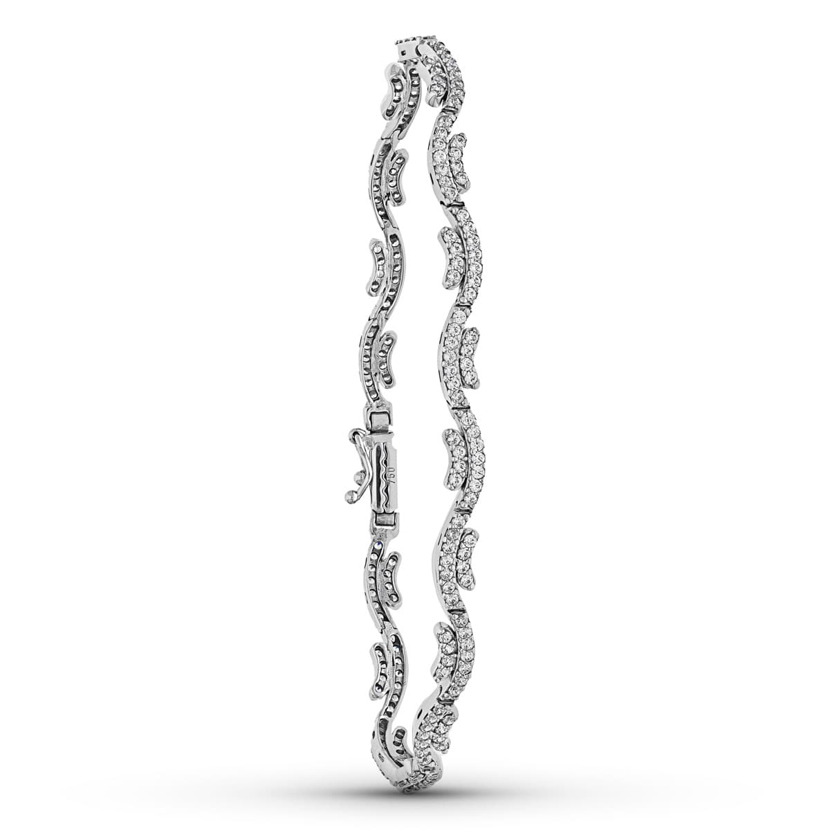 18K hvidguld og zirkon armbånd