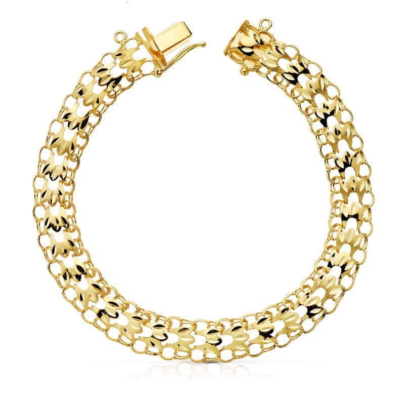 Prinsesse Armbånd 18K Gul Guld 9 mm 205 Cm