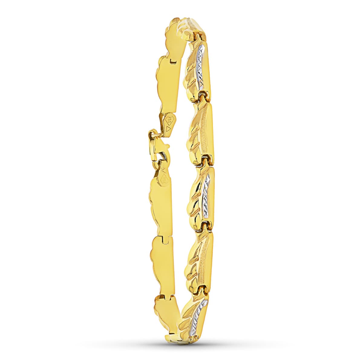18K Bracelet en Or Bicolore