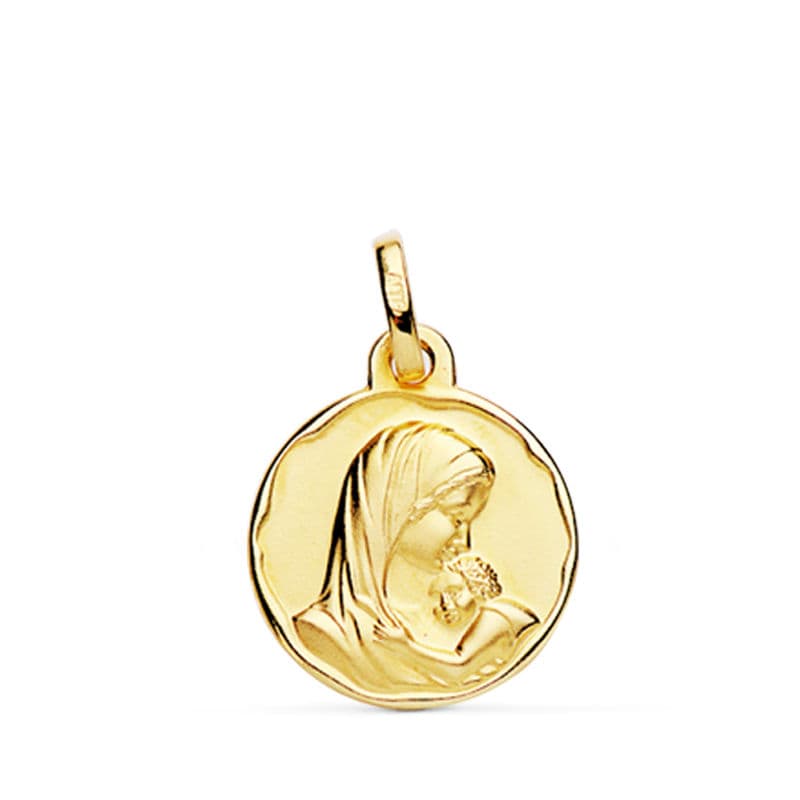 18K Médaille Vierge à Lenfant 16 mm
