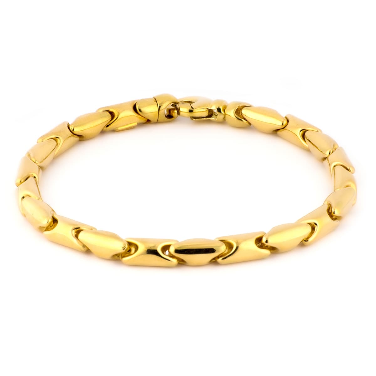 18K gul guld link armbånd. Bredde 5 mm Længde 20,5 Cm