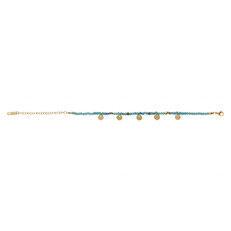 Armband met kwastjes – Gouden staal | Azulin-weergave 2