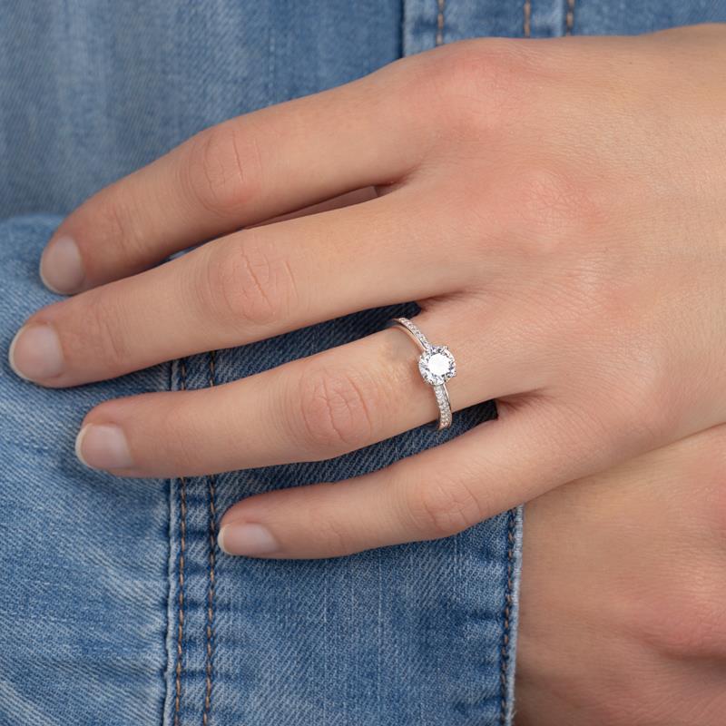 Bague Solitaire – Argent | Azuline vue 3