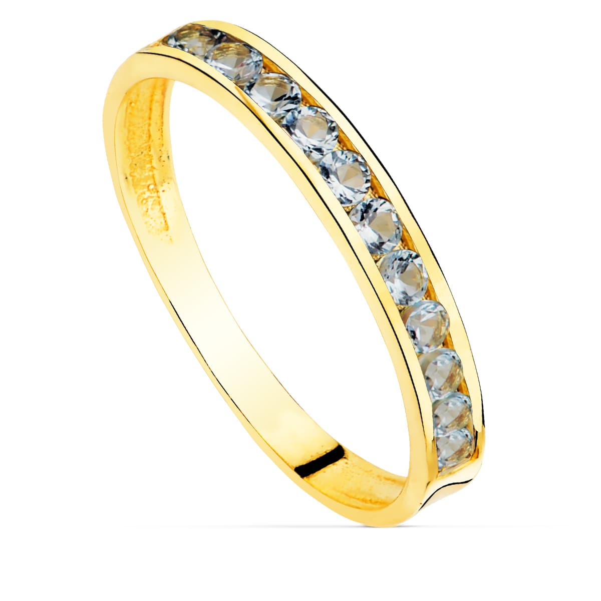 18K gul guld zirkon ring