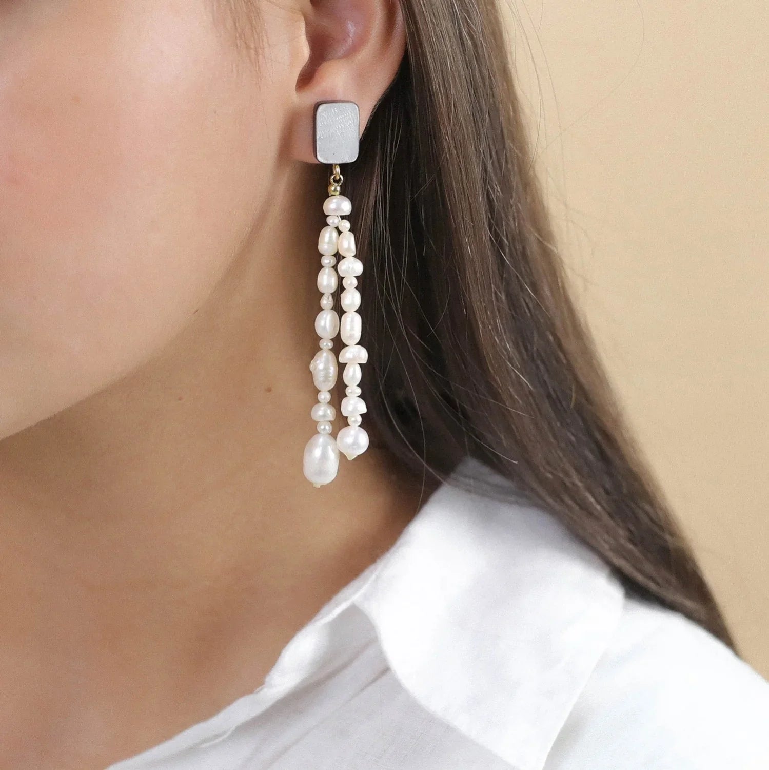 Ayışığı - Sıra İnciler - Küpeler - Doğa Bijoux görünümü 2