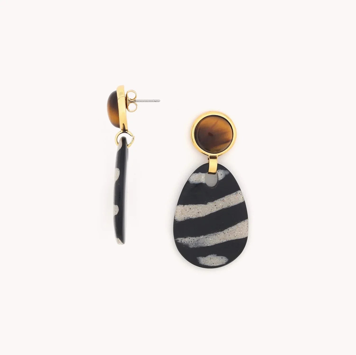 Zebra - Püskül - Küpe - Doğa Bijuteri görünümü 3