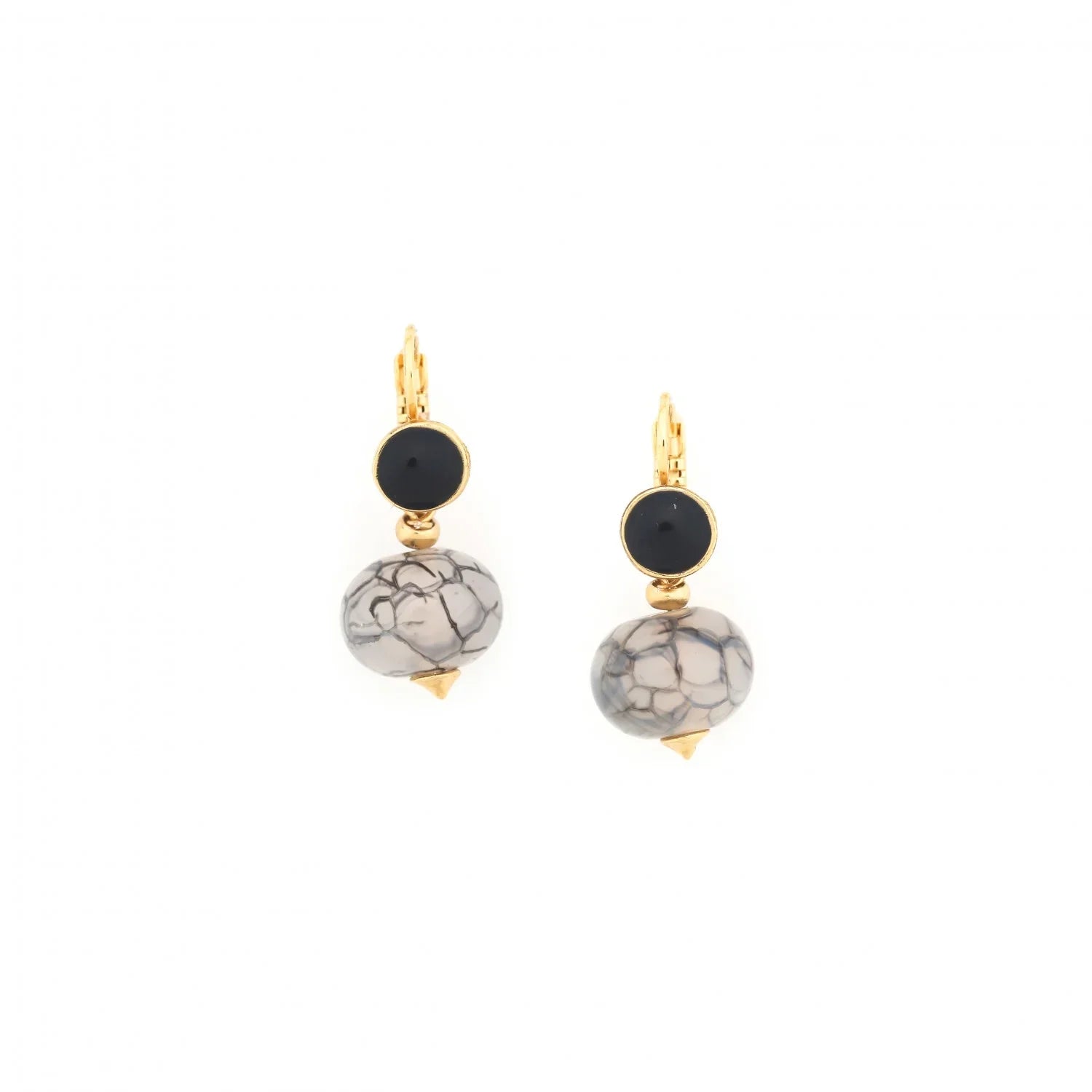 Kavics - Achát talpfák - Fülbevaló - Nature Bijoux