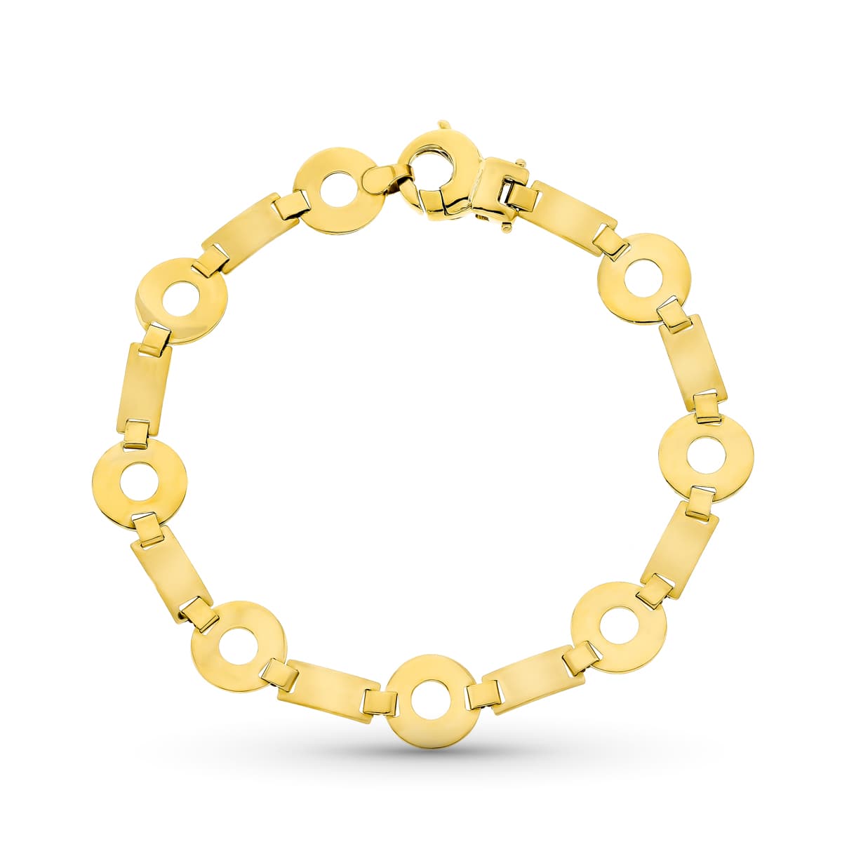 18K gul guld armbånd cirkler 19 Cm