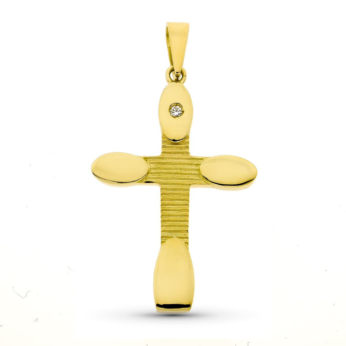 Cruz Oro Amarillo 18K Circonitas 34X22 mm
