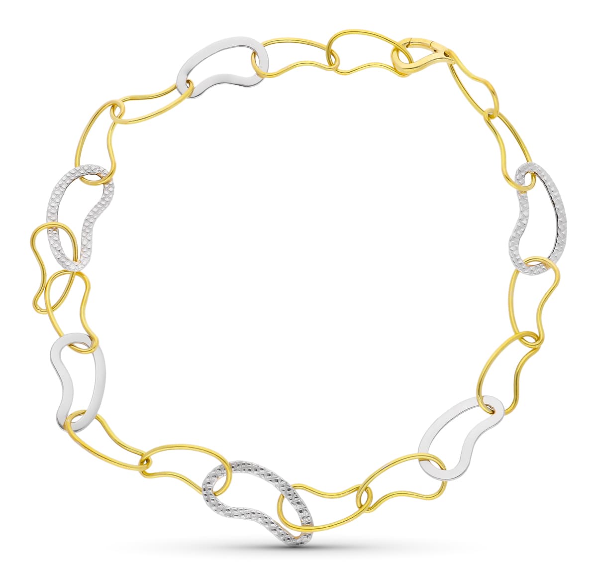 Collier à Lien en Or Bicolore 18 Carats