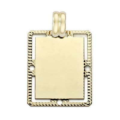18-Karat-Gelbgoldplatte mit Diamantschliff, 26 x 20 mm