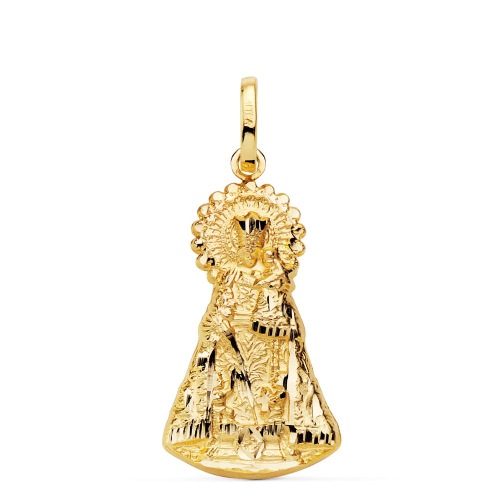 Médaille Or Jaune 9K Silhouette Vierge de la Utile 26X15 mm