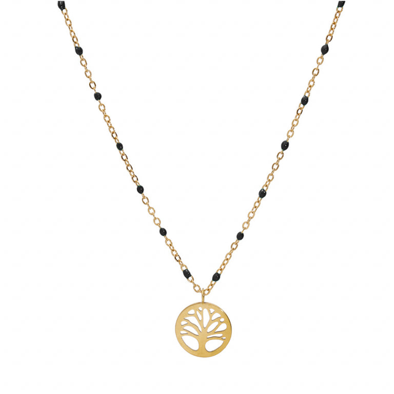 Levensboom ketting – Gouden staal | Azulin-weergave 2