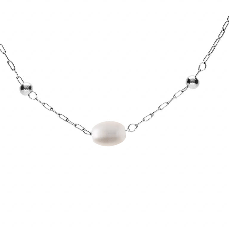 Ovalt halsband – Silver Stål | Azulin
