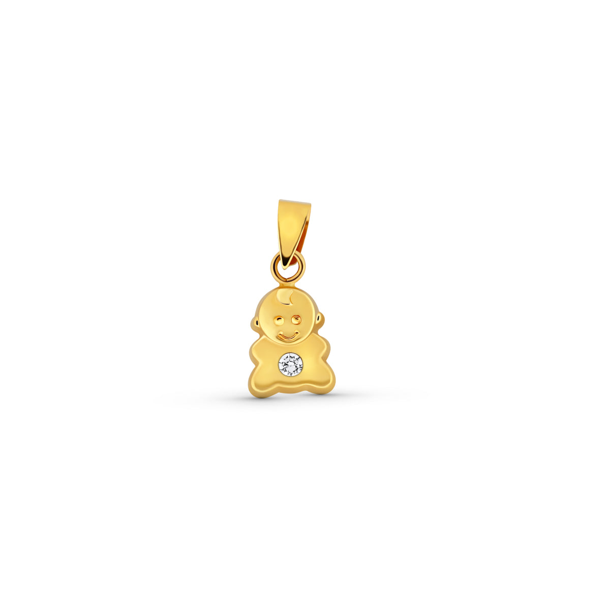 18K Gul Guld Vedhæng Drenge Zirconia 10X6 mm