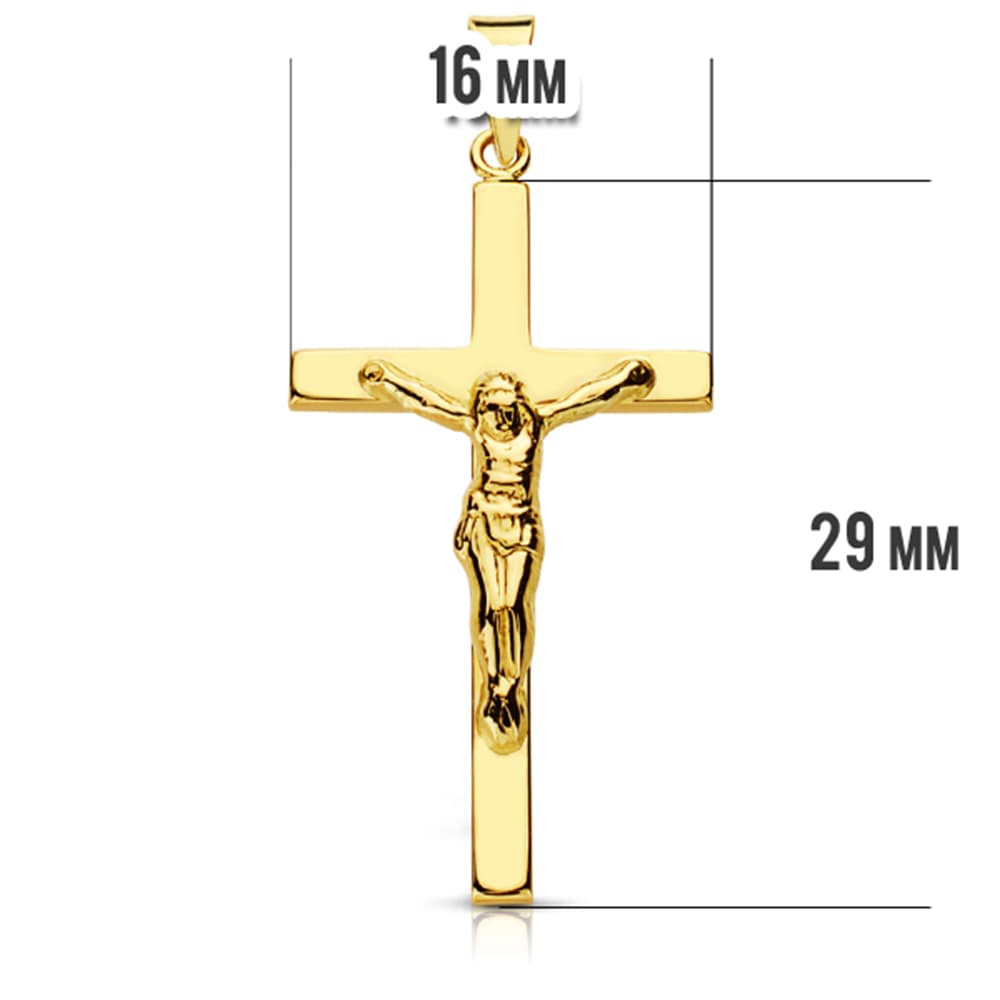 Croix en Or Jaune 18K avec Christ 31X16 mm