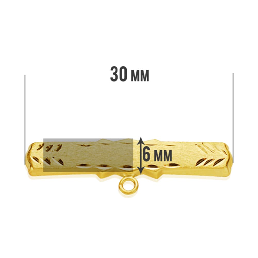 18K Sarı Altın Oyma Pimi 30X6 mm