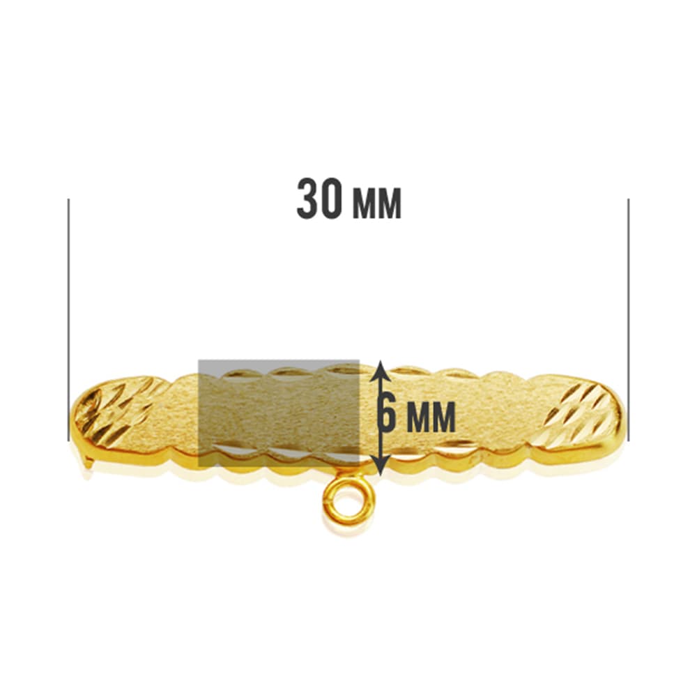 18K Épingle de Bébé Diamanté en Or 30X5MM