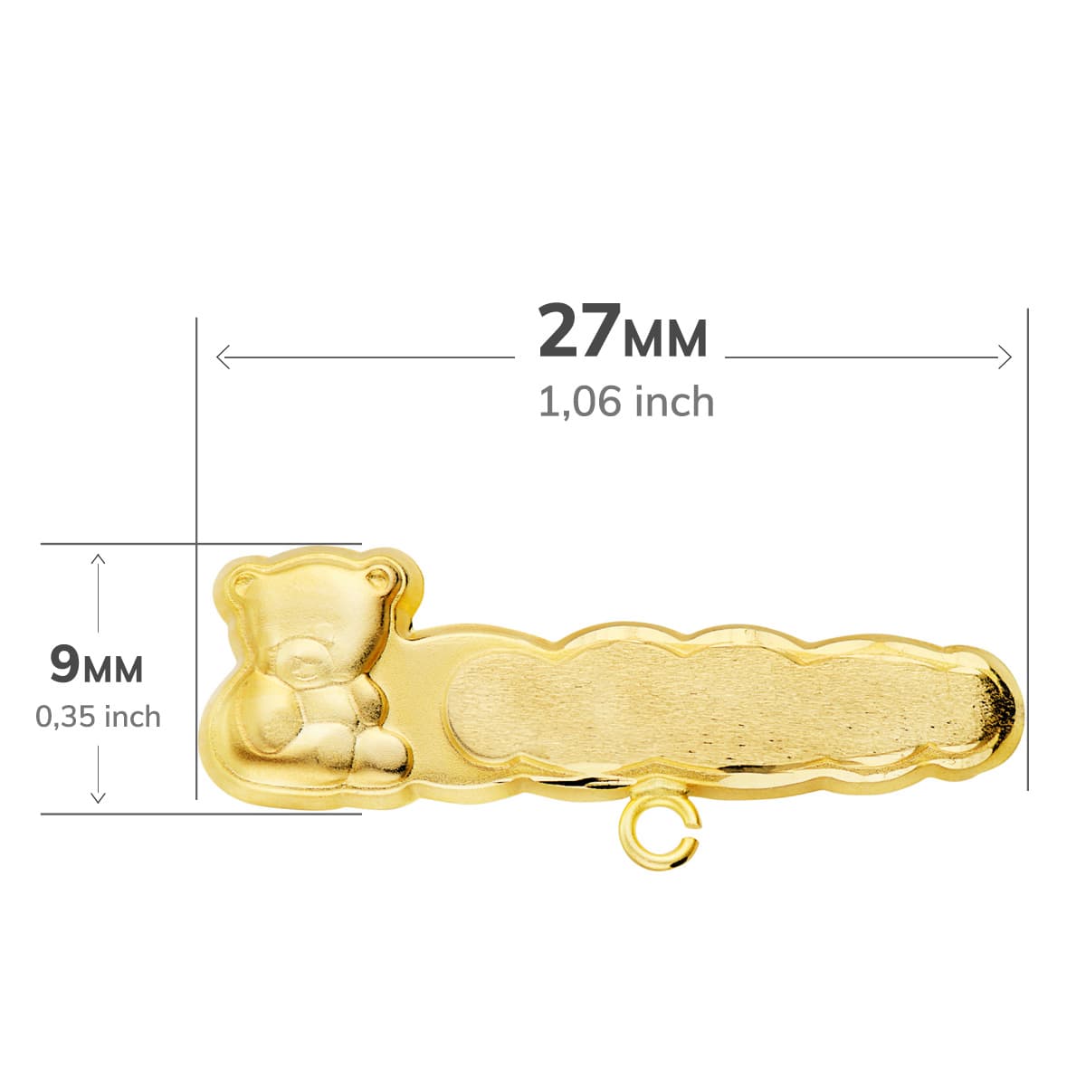 Babybjørnestift 18K guld 27X9MM