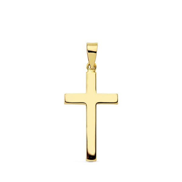 Bastão Retangular Liso Cruz Ouro Amarelo 18K 23X12 mm
