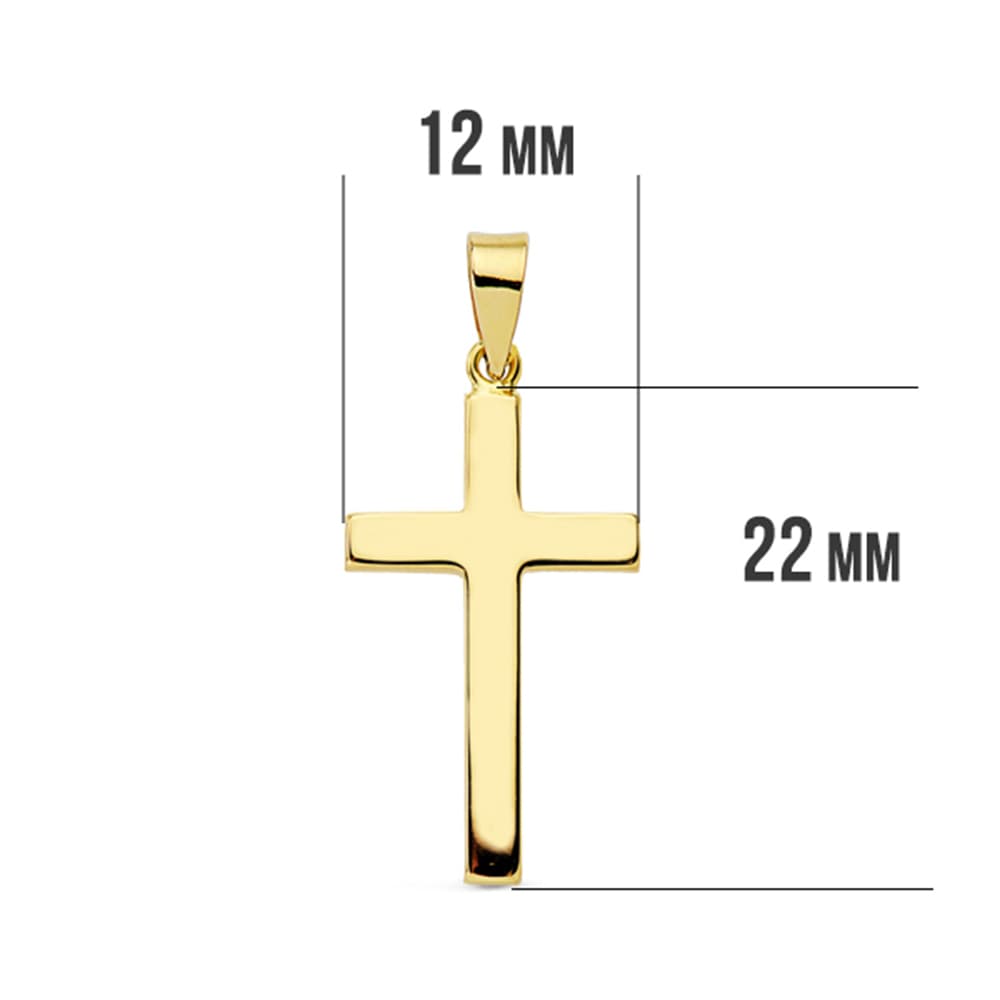 Bastão Retangular Liso Cruz Ouro Amarelo 18K 23X12 mm