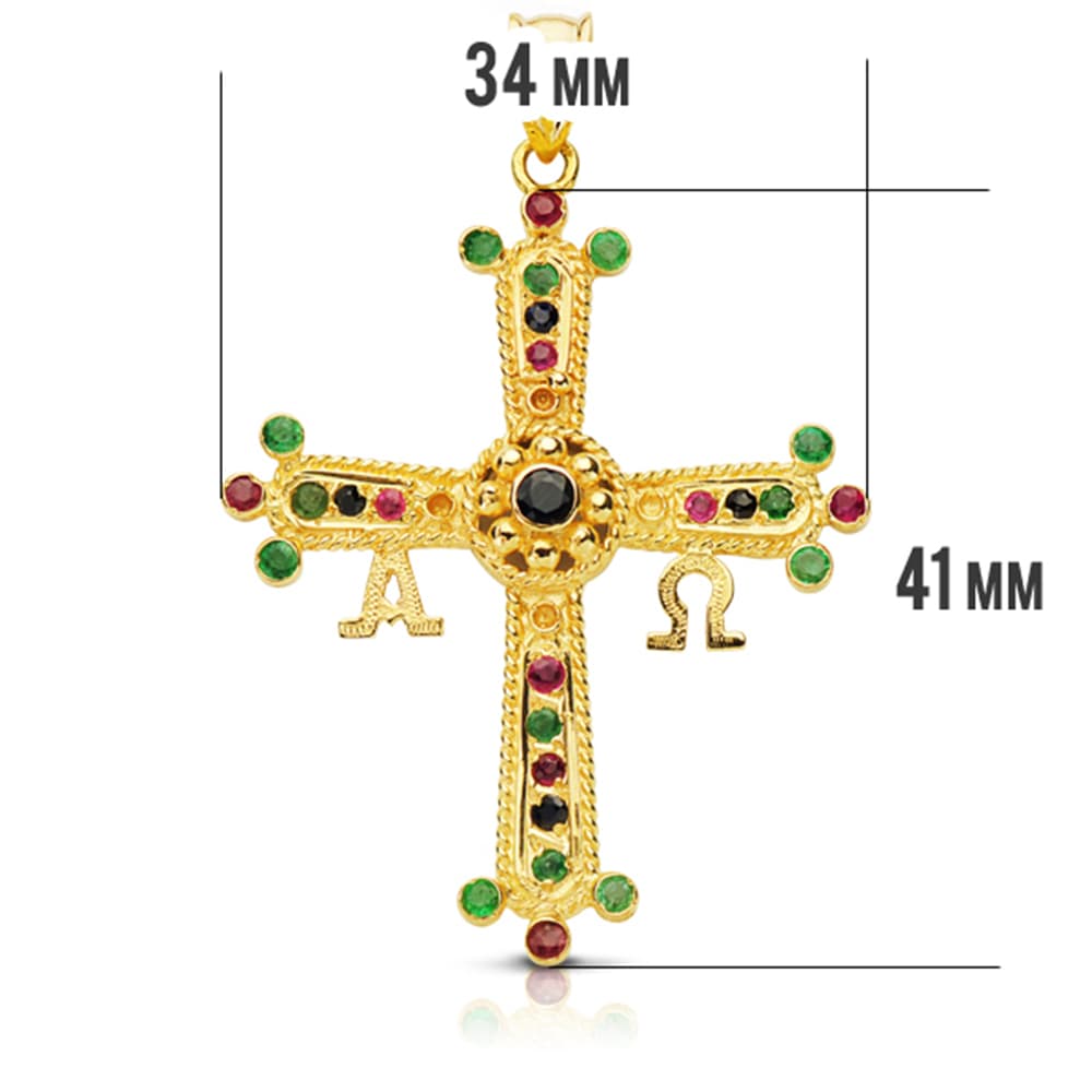 Crucea Covadonga Aur Galben 18K Mare 40X34 mm