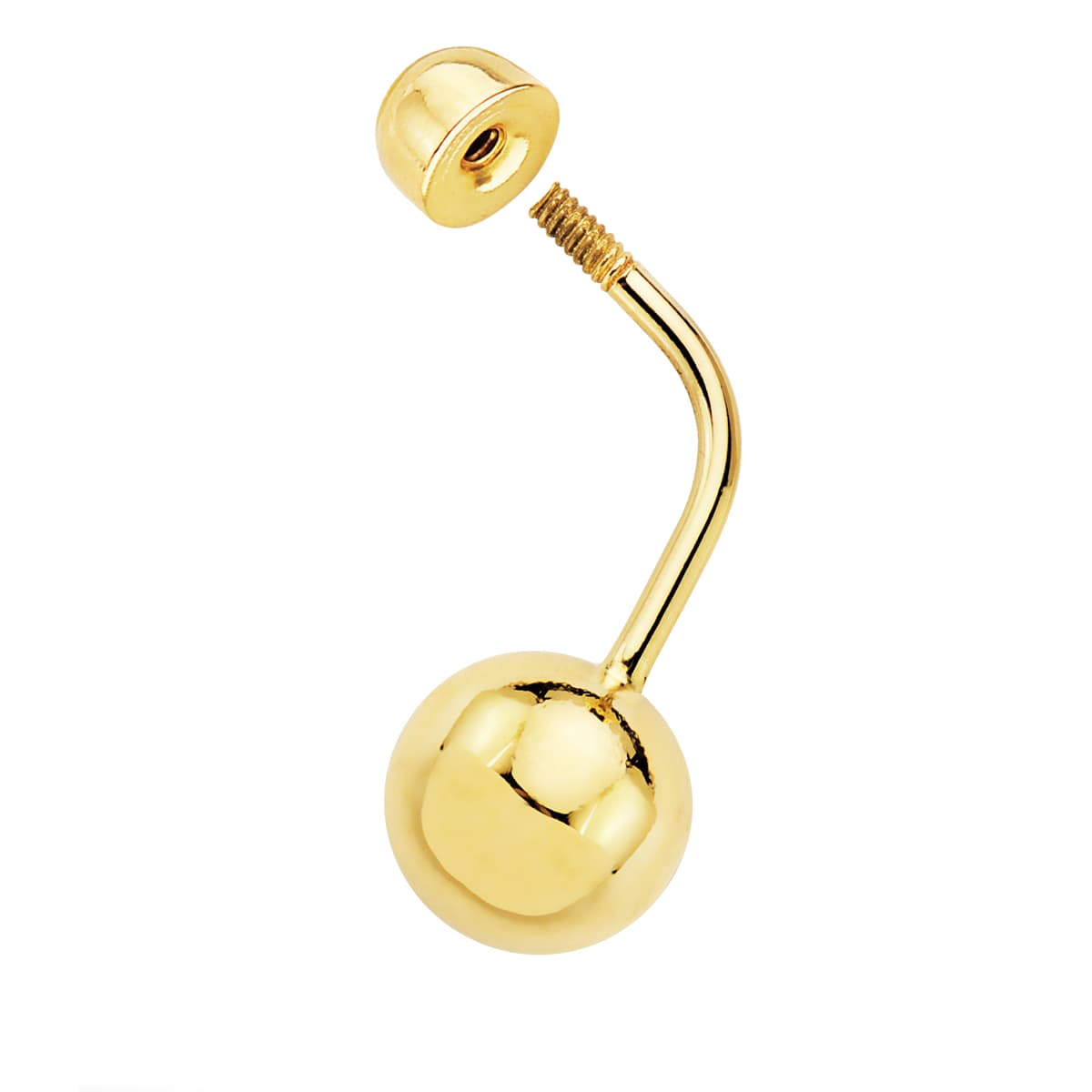 18K Gul Guld Kugle Navle Piercing 8MM