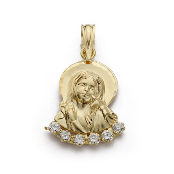 18K gult guld hänge Virgin Girl 22X13 mm