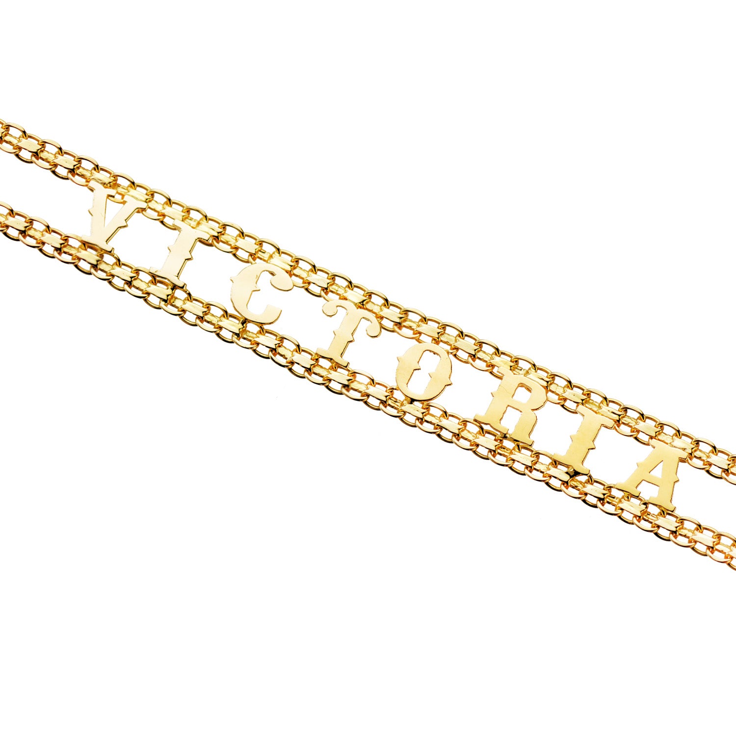18K gult gull elefantnavn armbånd Bredde: 10MM Lengde: 19CM
