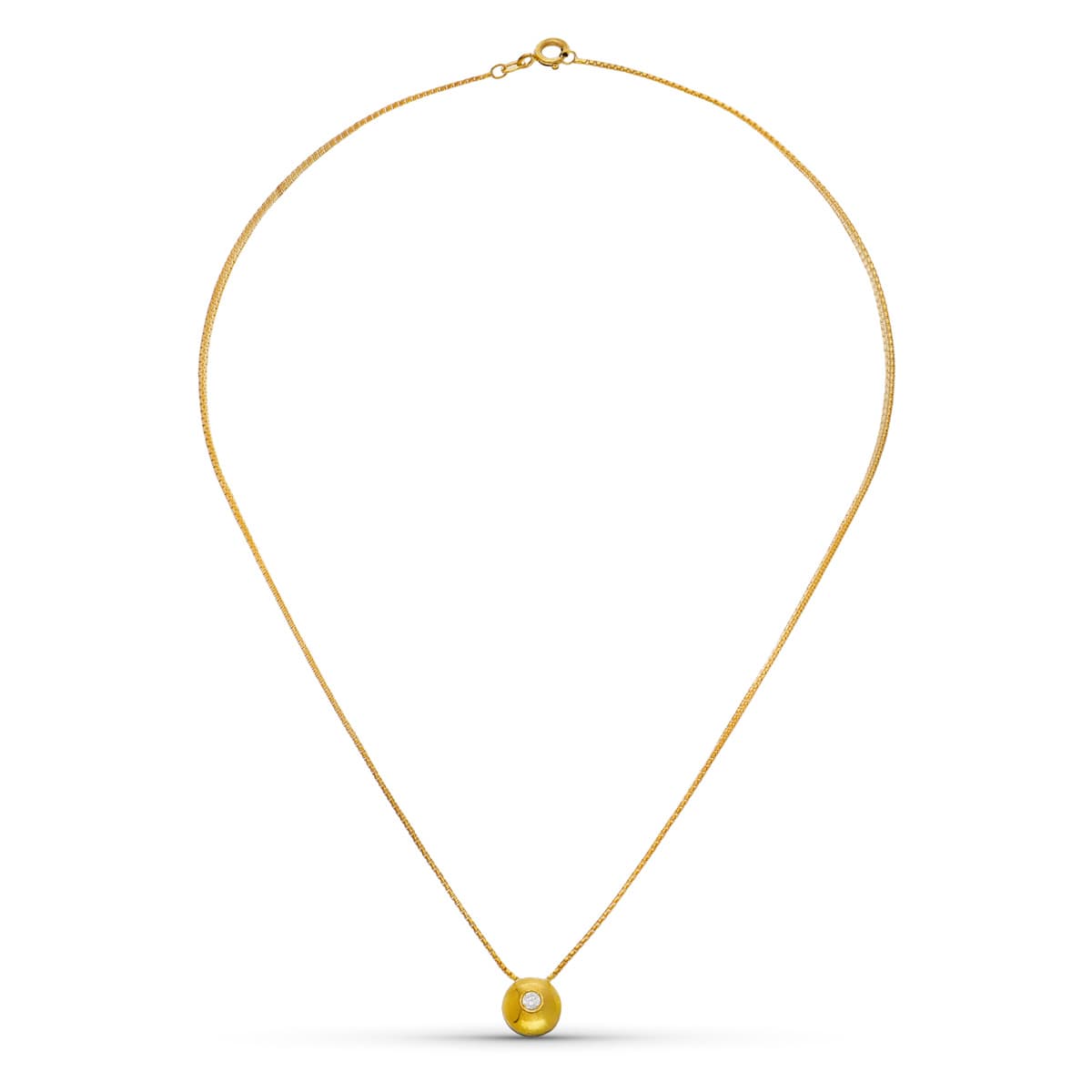 18K Collier en Or Bicolore et Zircons