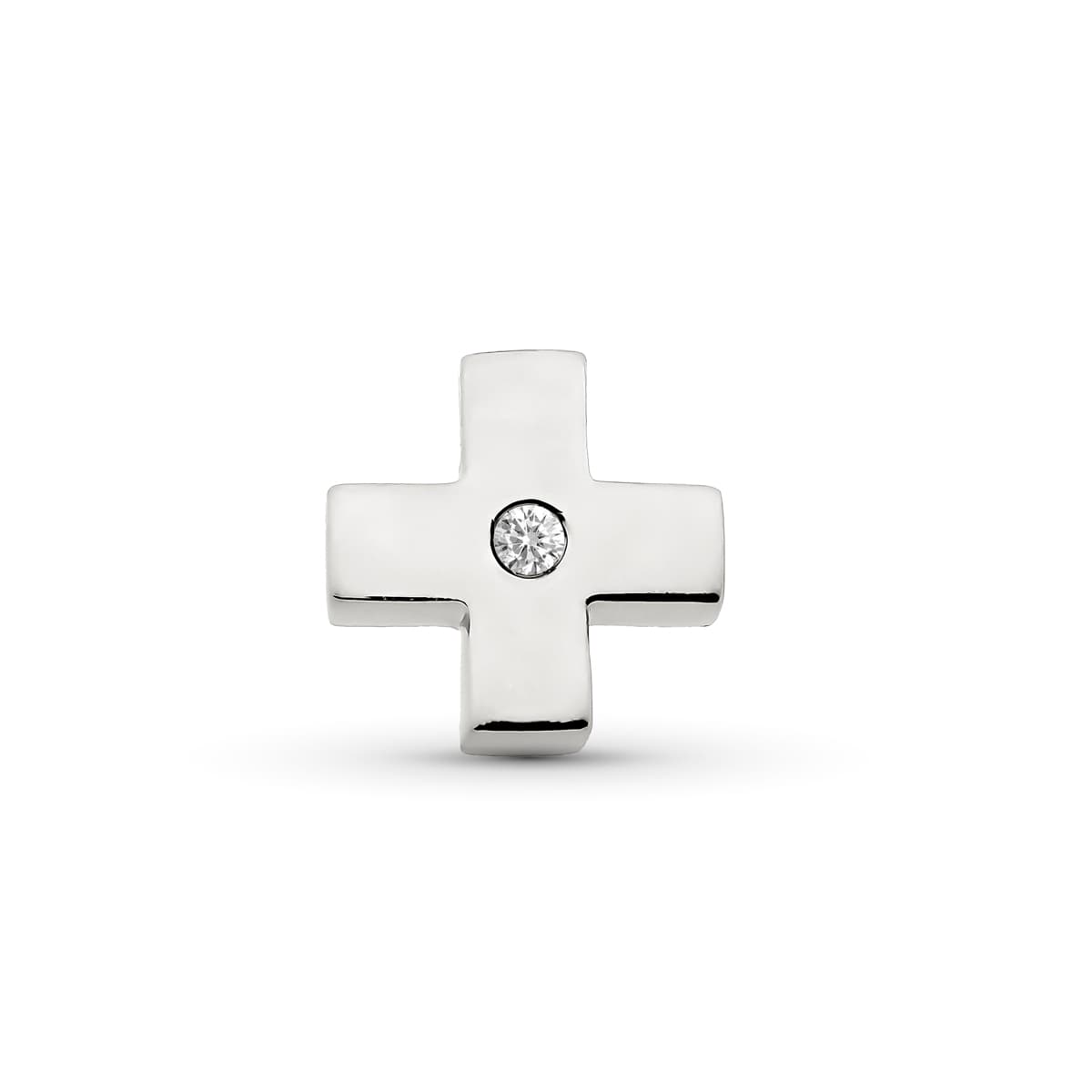 Witgouden hol kruis 18K witgoud 15X15 mm
