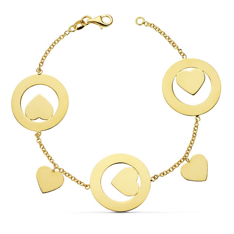 Rolo Hjerte Armbånd 18K Gul Guld 19 Cm 895 Gr