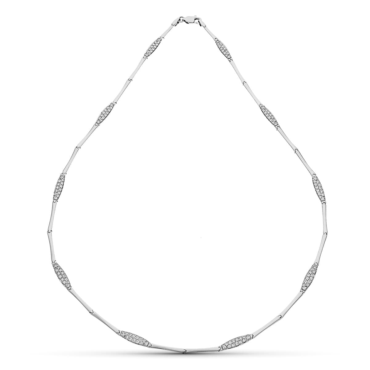 Collier en Or Blanc 18K avec Zircone