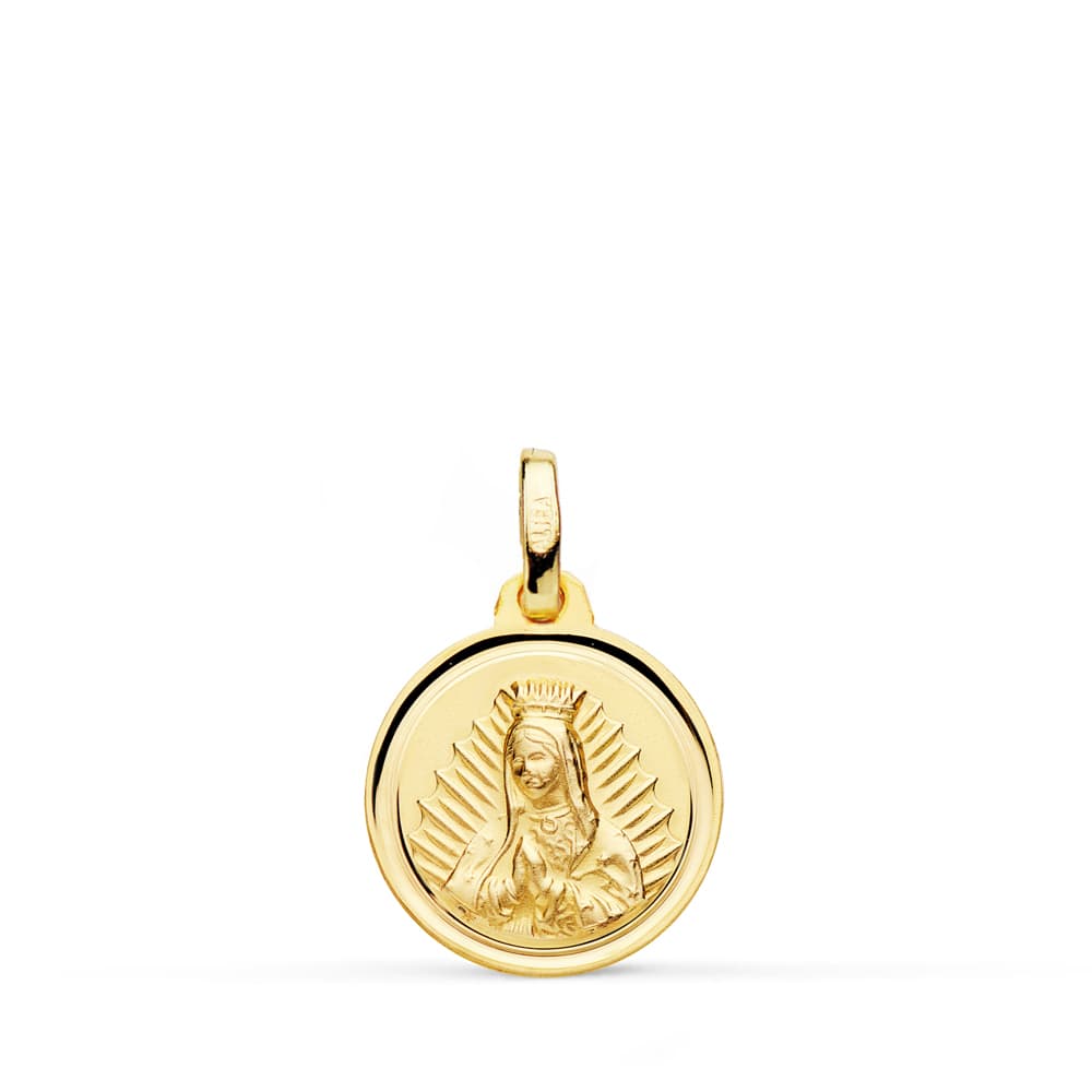 18K Médaille Notre-dame de Guadalupe 14 mm en Or Jaune