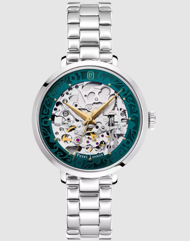 Automatic - Silvery emerald metal - Watch - Pierre Lannier