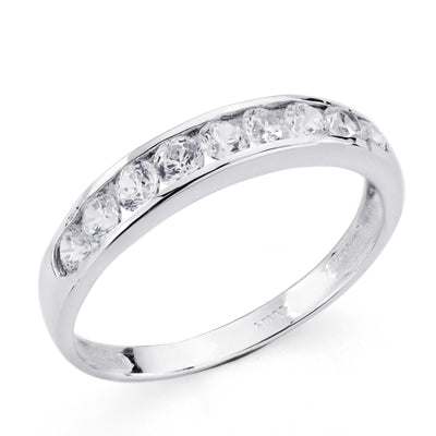 18k hvidguld Zirconia Rail Ring