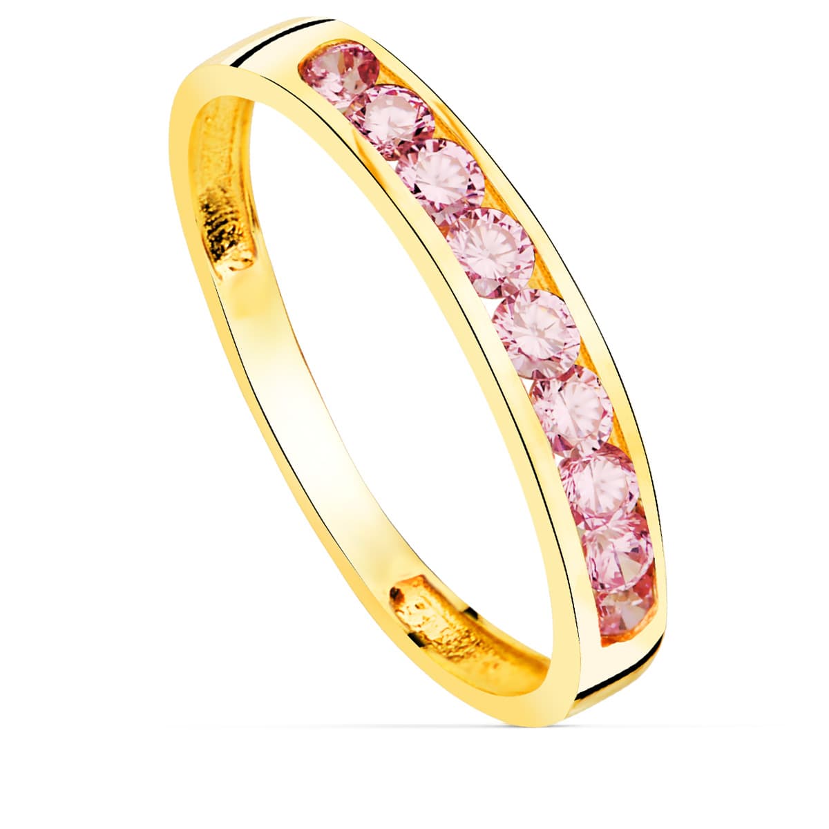 18K Bague en Or Blanc Zircon