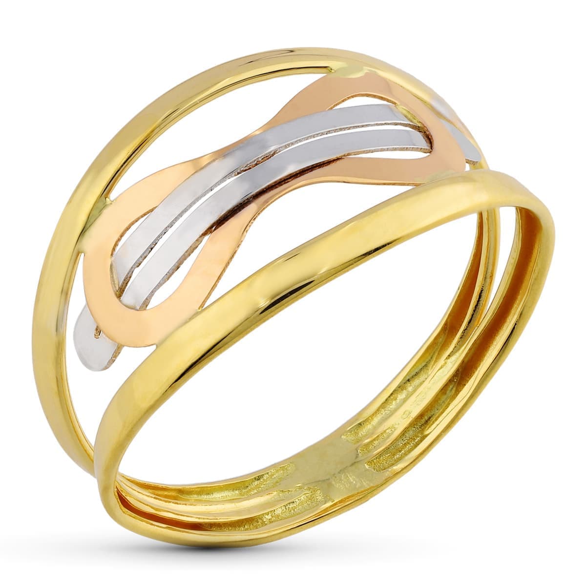18K Tricolor Gold Ring