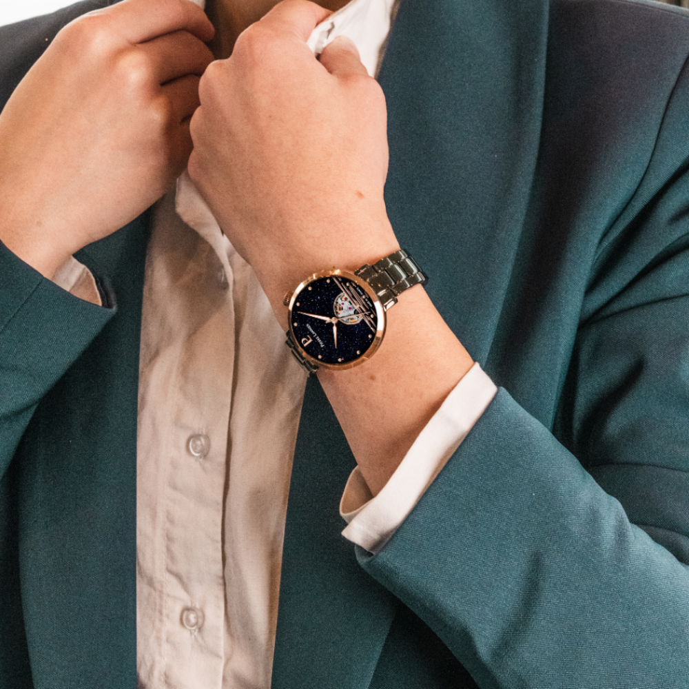 Reloj australiano con esfera negra - Mujer | Pierre Lannier