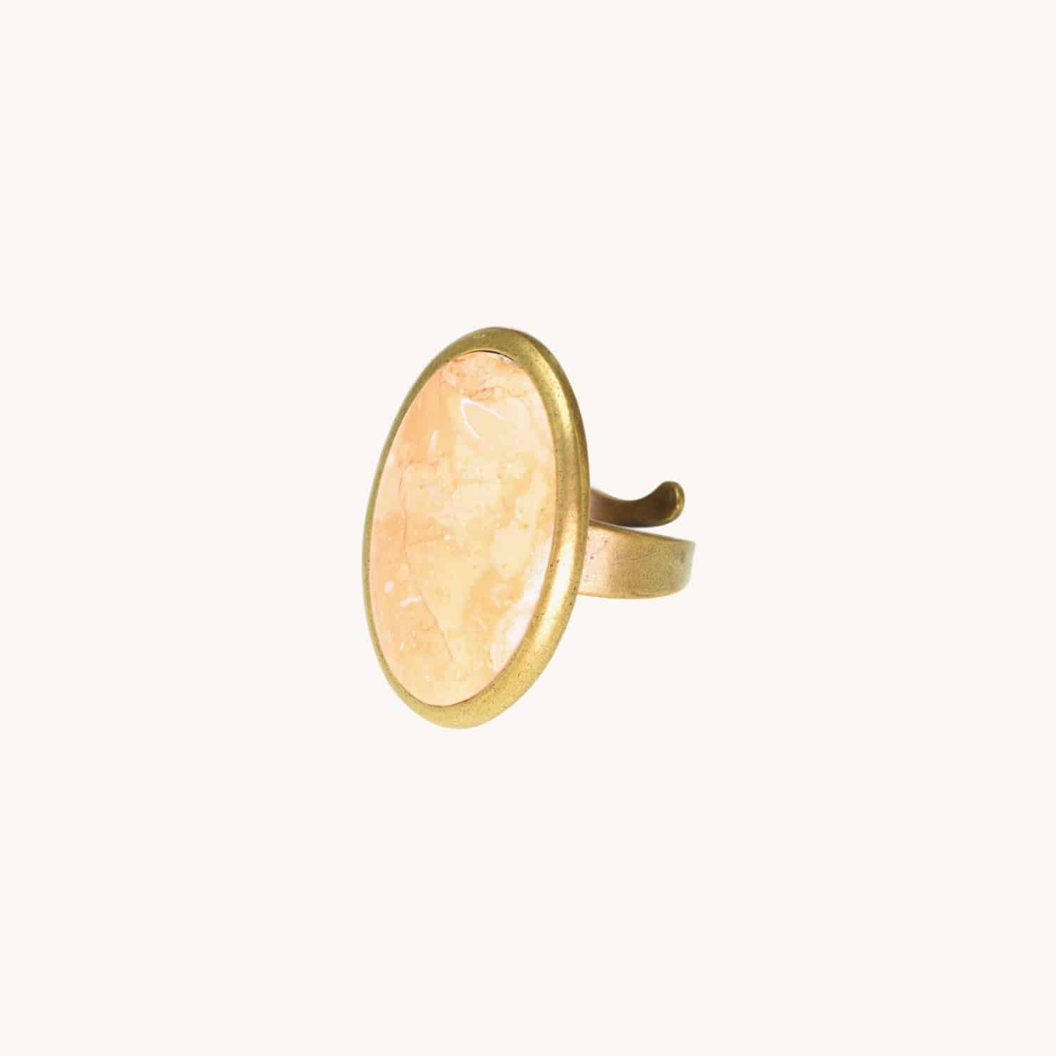 Bague Nature Bijoux Galway jaspe saumon 19--21878