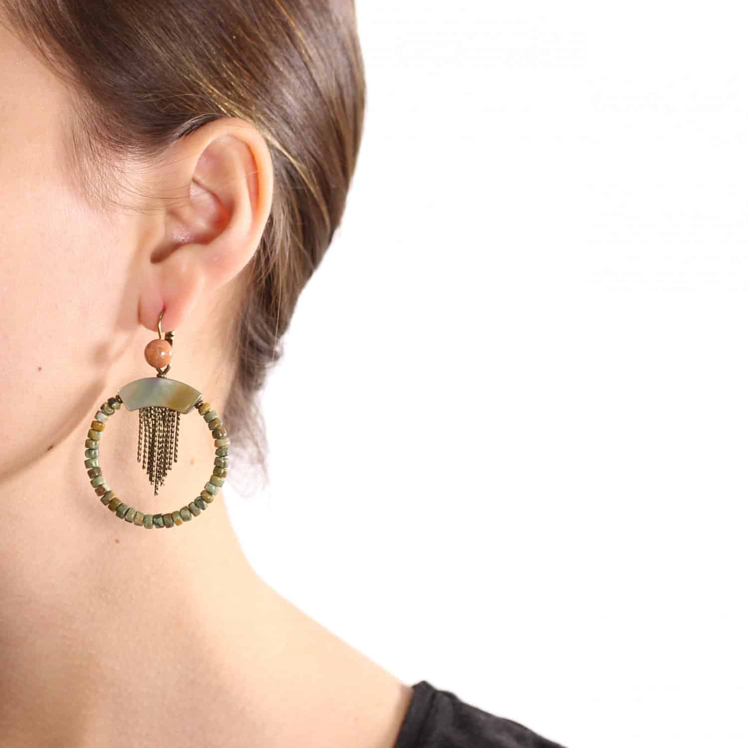 Détail matières jaspe nacre brune 12--34628 Nature Bijoux