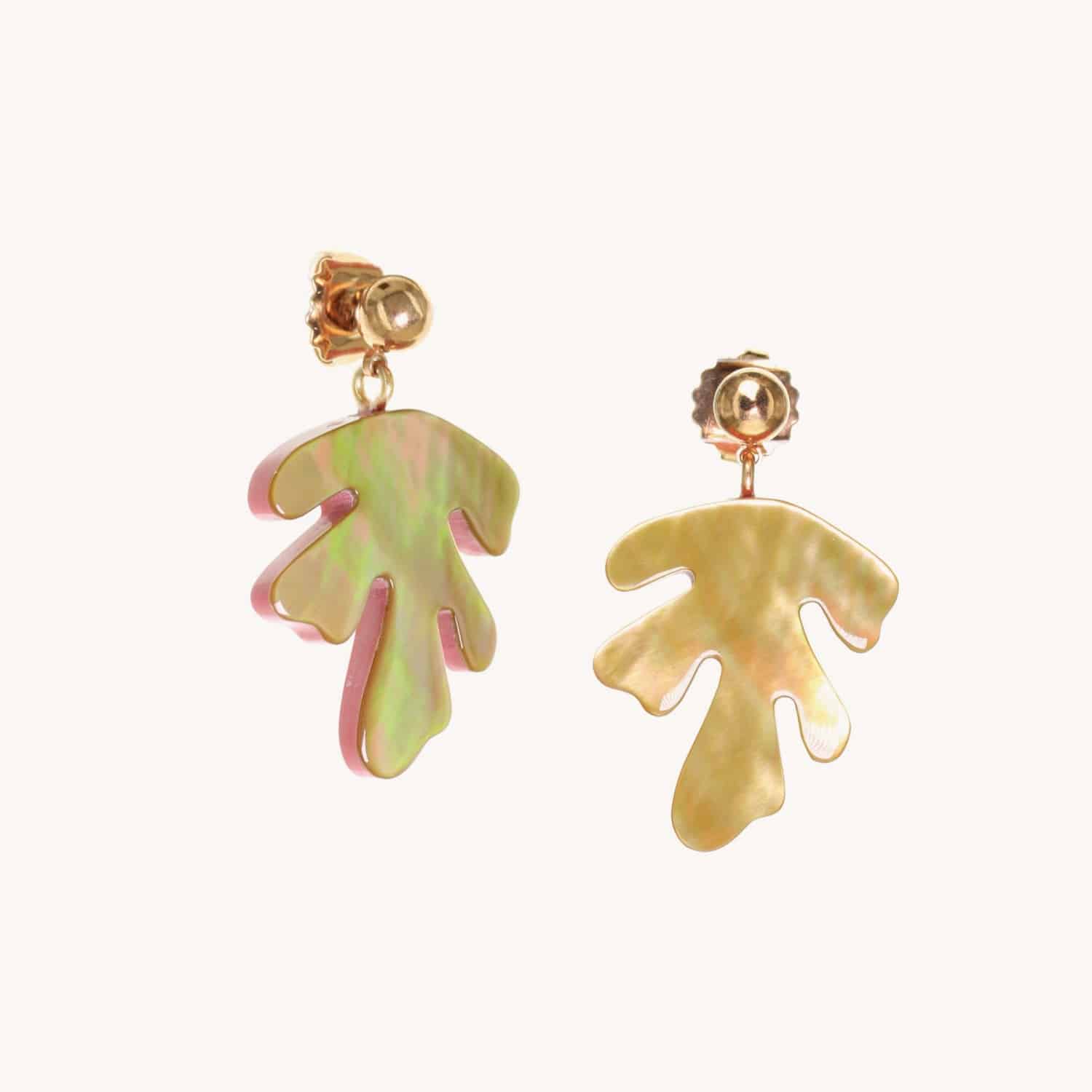 Boucles d'oreilles Hybride en nacre brune 12--25328 Nature Bijoux