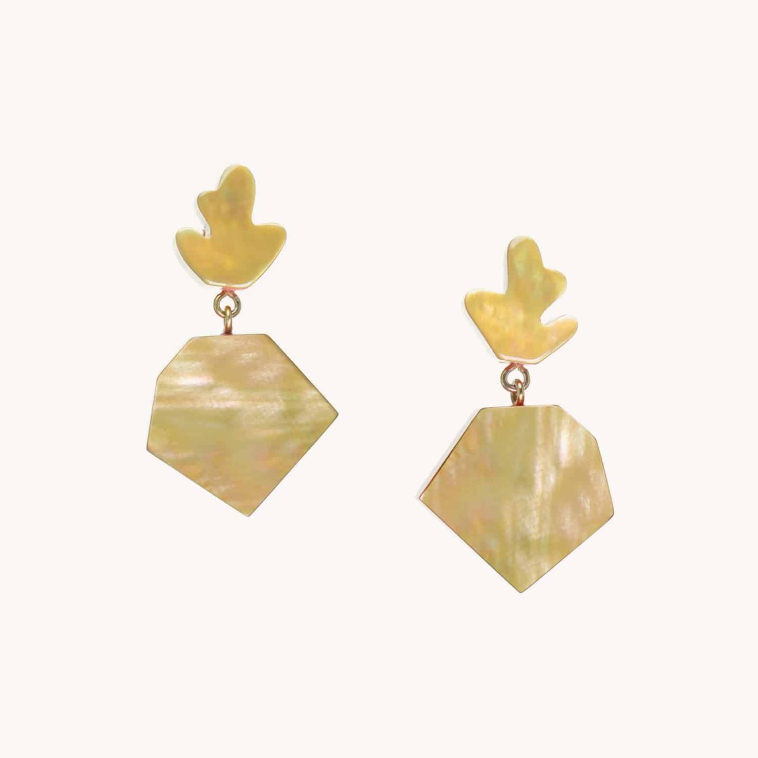 Boucles d'oreilles Hybride nacre brune 12--25330 Nature Bijoux