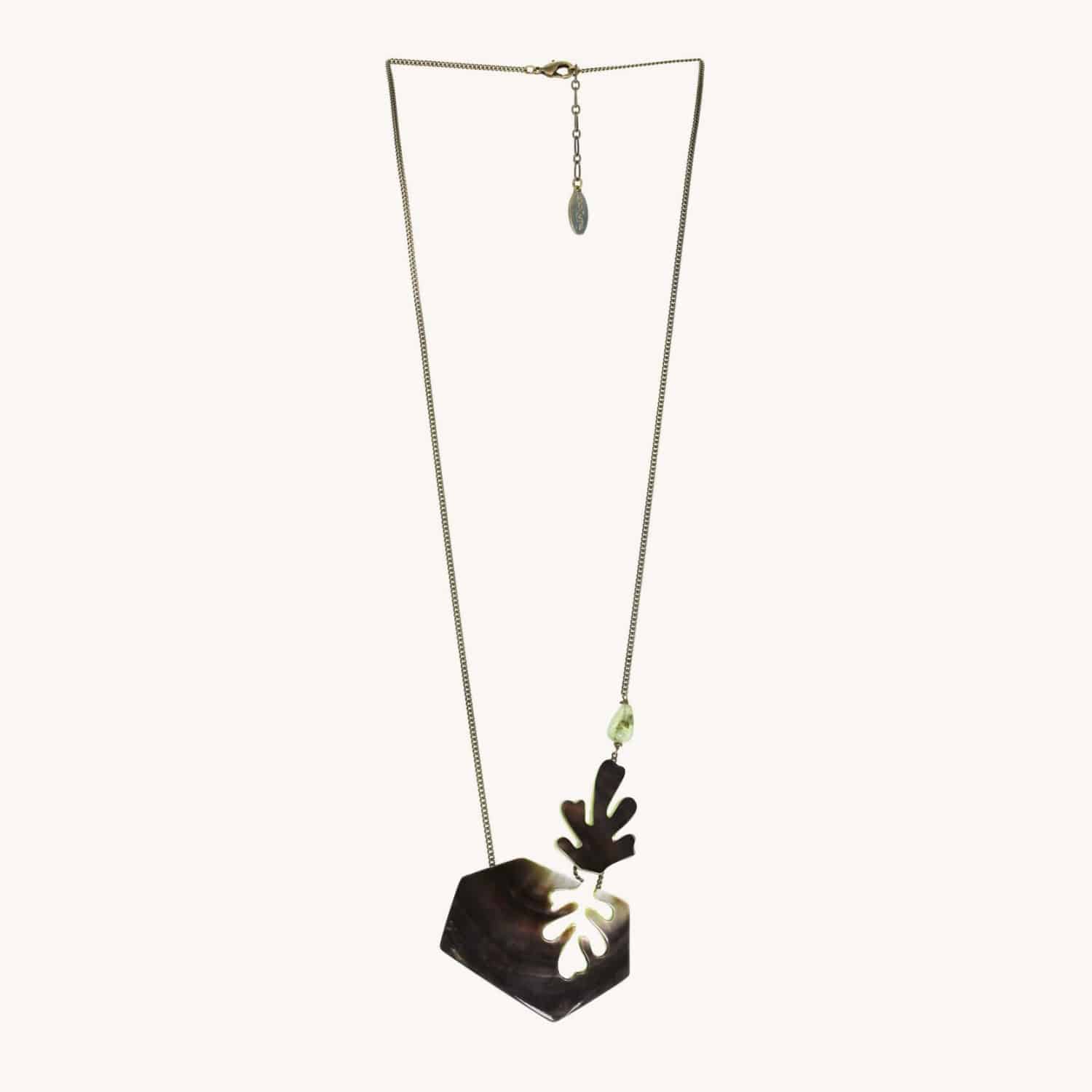Collier Metamorphose nacre de Palawan quartz rutile 15--26482 Nature Bijoux
